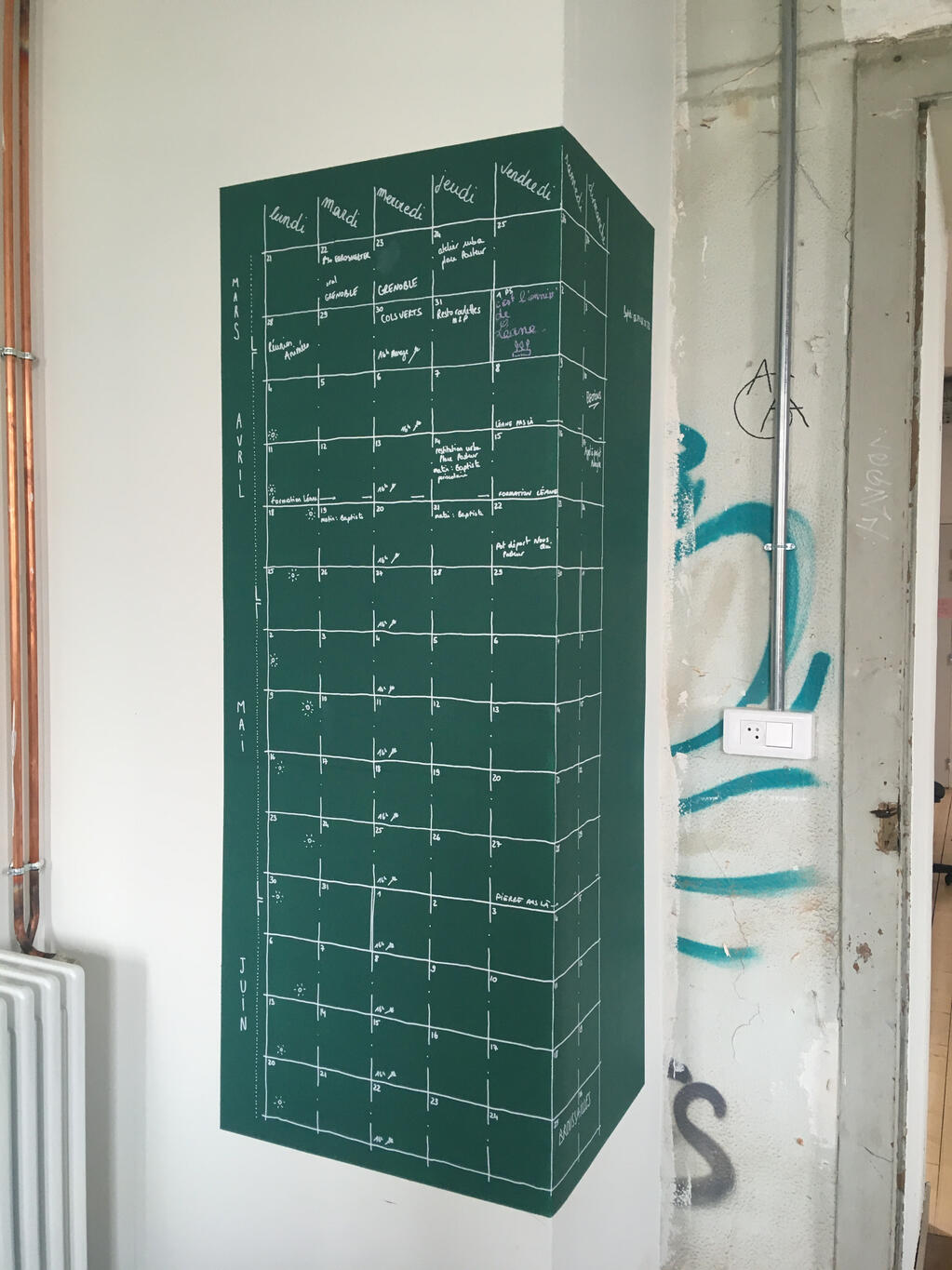 Le planning des trois mois à venir